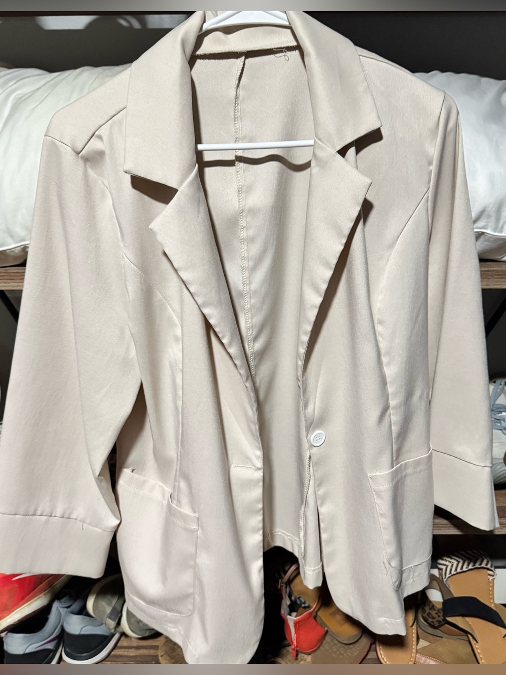 SHEIN Beige Lightweight Blazer Jacket